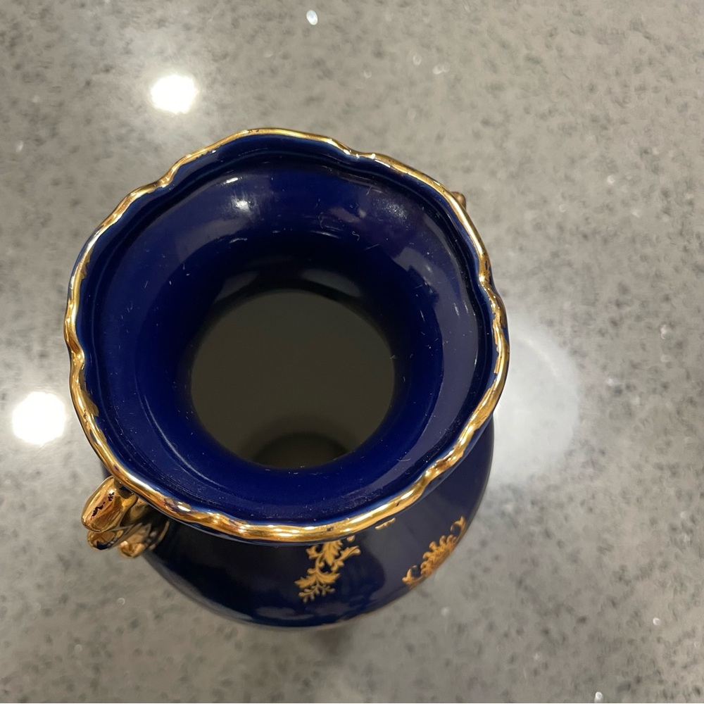 Limoges Royal Blue and Gold Accent Vase - Picture 10 of 12
